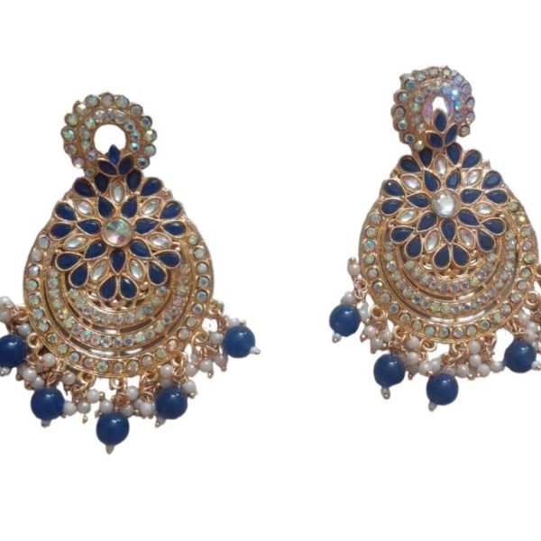 FLORAL STONE RAINBOW EARRINGS with pearl dropout