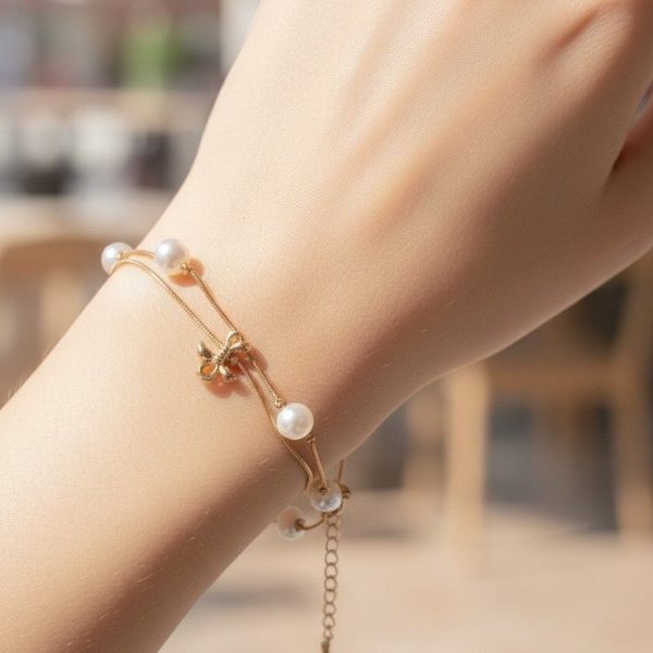 BOW AND PEARL BRACELET