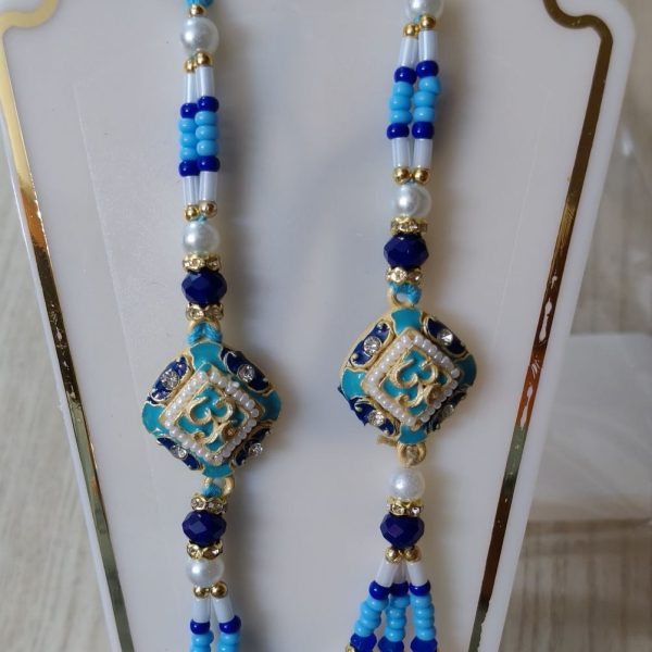 OM BHAIYA BHABHI RAKHI-NAVY BUE AND LIGHT BLUE
