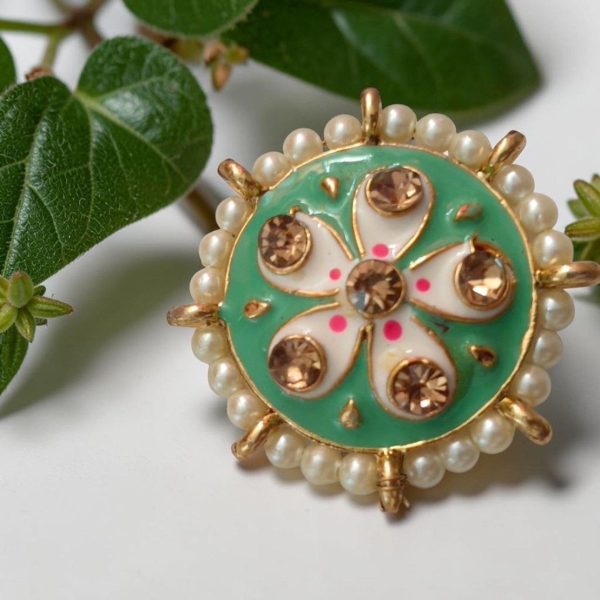 MINT MEENAKARI ADJUSTABLE RING