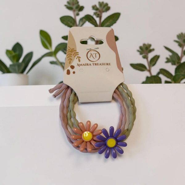 Daisy hair rope hair ties(1 pair price)